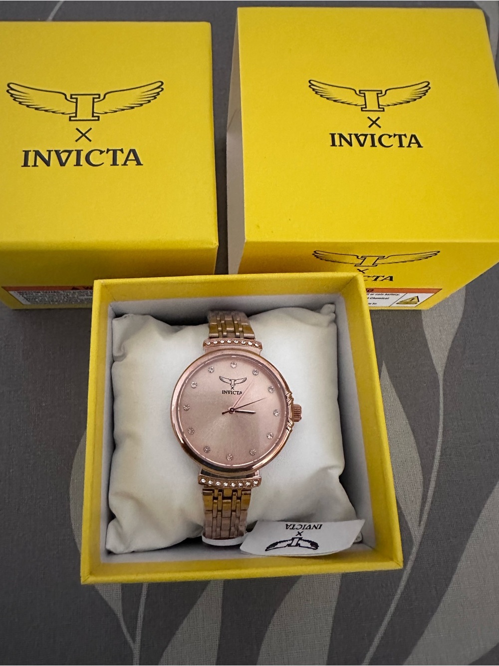Invicta Angel Women's Rose Gold Tone Watch with Crystal Accents